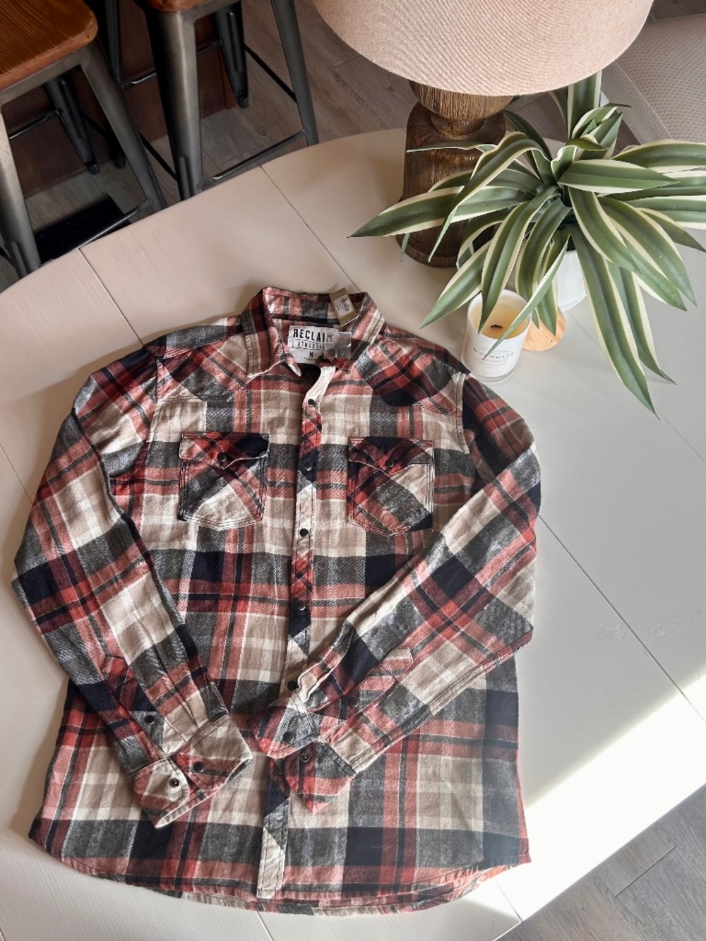 Men’s Reclaimed athletic fit Flannel